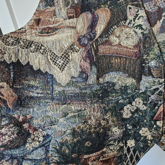 Vintage Portrait Tapestry Vest 3X - Picture 7 of 11